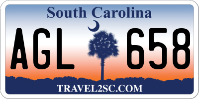 SC license plate AGL658