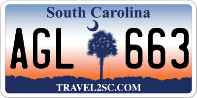 SC license plate AGL663
