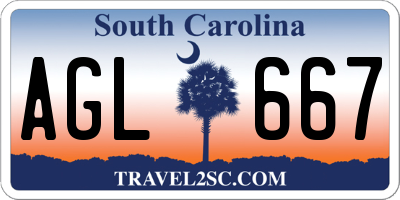 SC license plate AGL667