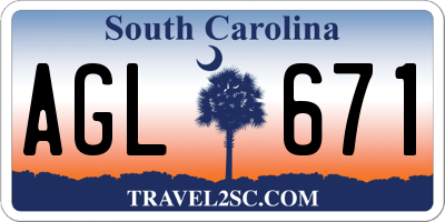 SC license plate AGL671