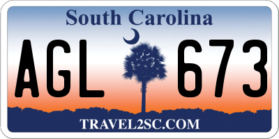 SC license plate AGL673