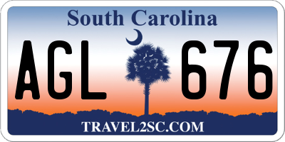 SC license plate AGL676