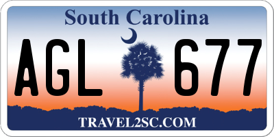 SC license plate AGL677