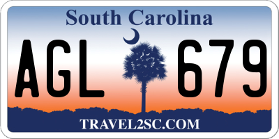 SC license plate AGL679