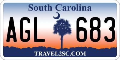 SC license plate AGL683