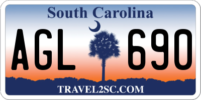 SC license plate AGL690