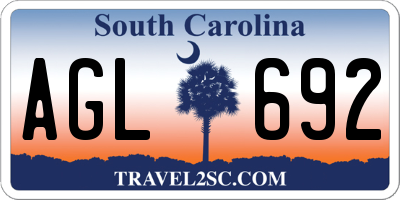 SC license plate AGL692