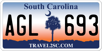 SC license plate AGL693