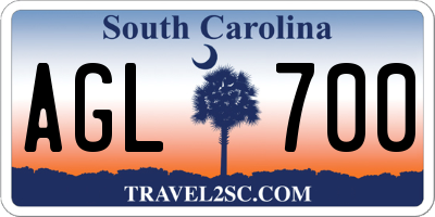 SC license plate AGL700