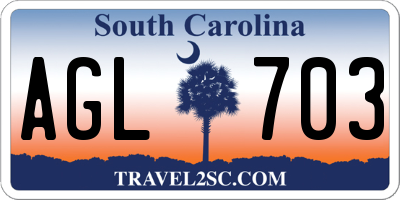 SC license plate AGL703
