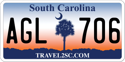 SC license plate AGL706