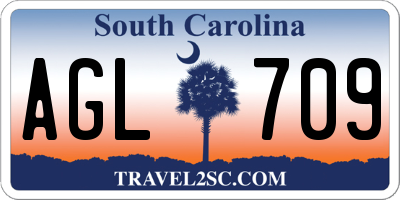 SC license plate AGL709