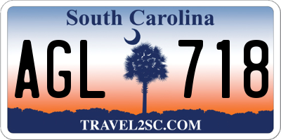 SC license plate AGL718