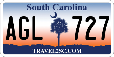 SC license plate AGL727