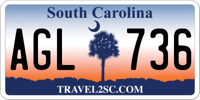 SC license plate AGL736