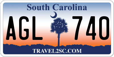 SC license plate AGL740
