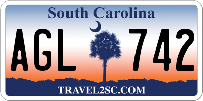 SC license plate AGL742