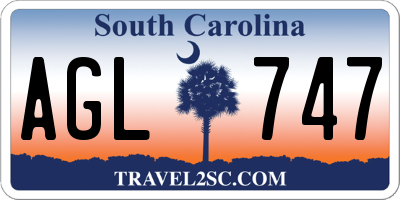 SC license plate AGL747