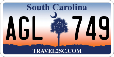 SC license plate AGL749