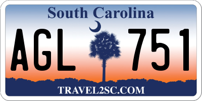 SC license plate AGL751
