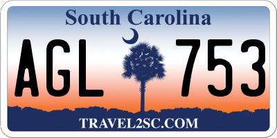 SC license plate AGL753