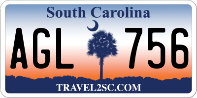 SC license plate AGL756