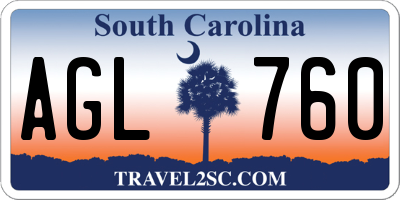 SC license plate AGL760
