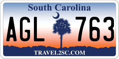 SC license plate AGL763