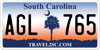 SC license plate AGL765