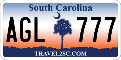 SC license plate AGL777