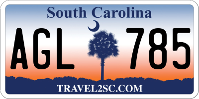 SC license plate AGL785