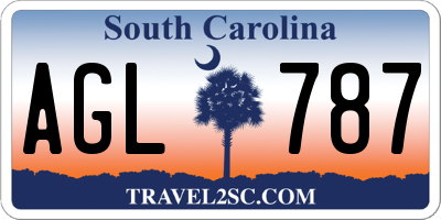 SC license plate AGL787