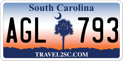SC license plate AGL793
