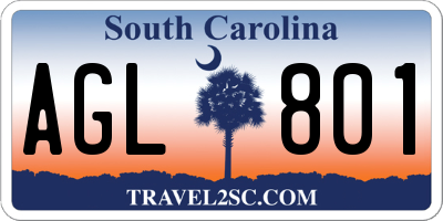 SC license plate AGL801