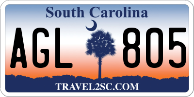 SC license plate AGL805