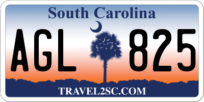 SC license plate AGL825