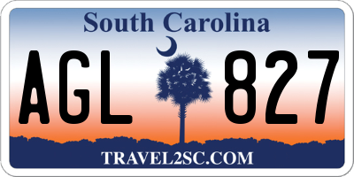 SC license plate AGL827