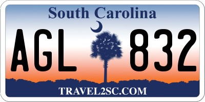 SC license plate AGL832