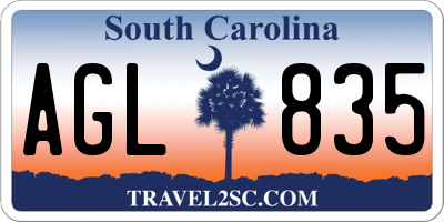 SC license plate AGL835