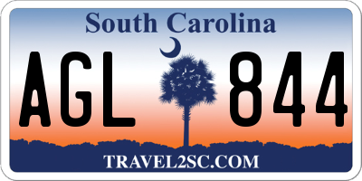 SC license plate AGL844