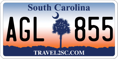 SC license plate AGL855