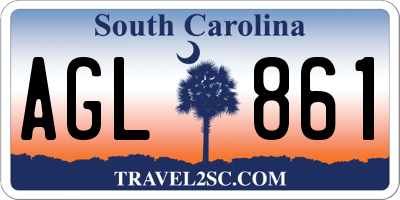 SC license plate AGL861