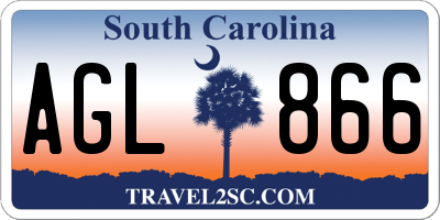 SC license plate AGL866