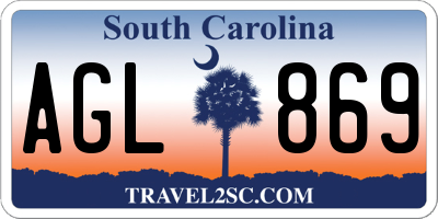 SC license plate AGL869