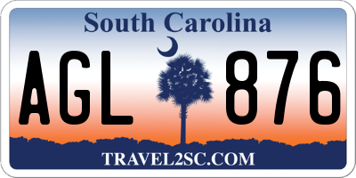 SC license plate AGL876