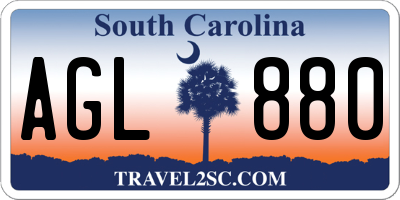 SC license plate AGL880