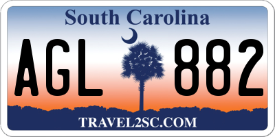 SC license plate AGL882