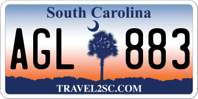 SC license plate AGL883