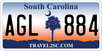 SC license plate AGL884