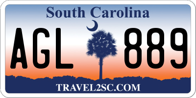SC license plate AGL889